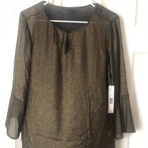 Preston and York Copper metallic color Fall Blouse